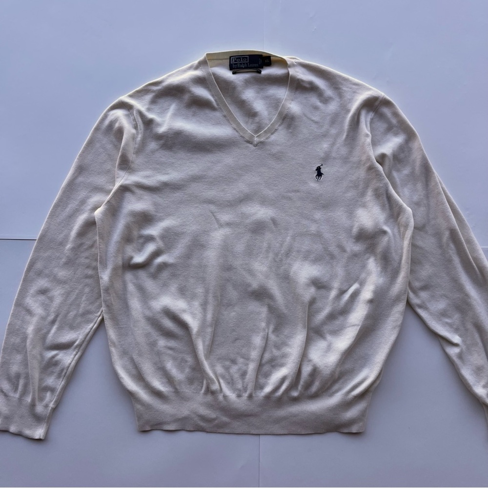 Ralph Lauren Cream V-Neck Sweater